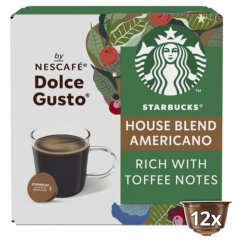 Starbucks® Americano House Blend By Nescafé Dolce Gusto, Coffee Pods x12 (12 Servings)