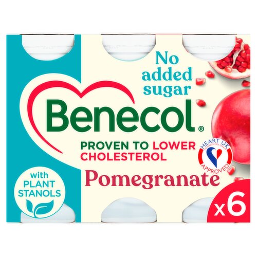 Benecol Pomegranate No Added Sugar Yogurt Drinks 6 x 67.5g (405g)