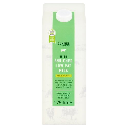 Dunnes Stores Irish Enriched Low Fat Milk 1.75 Litres