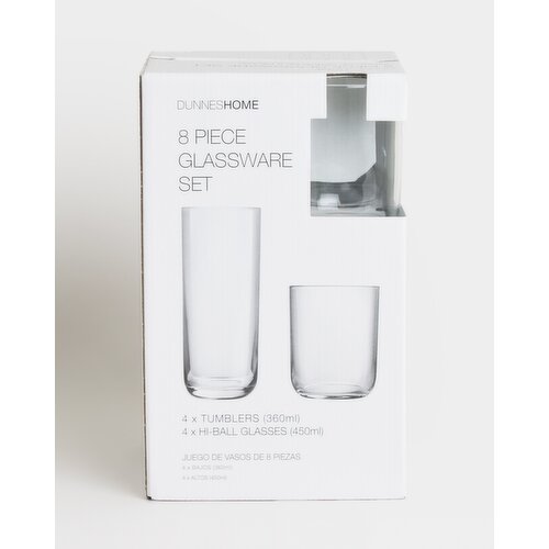 Glassware Set - 8 Pieces Glass