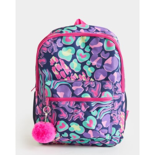 Animal Print School Bag Purple 