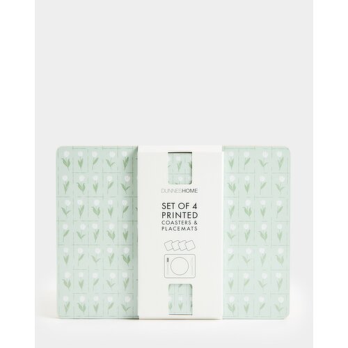 Placemat And Coaster Set - Pack Of 4 Sage