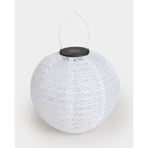 Solar Hanging Mosaic Lantern White