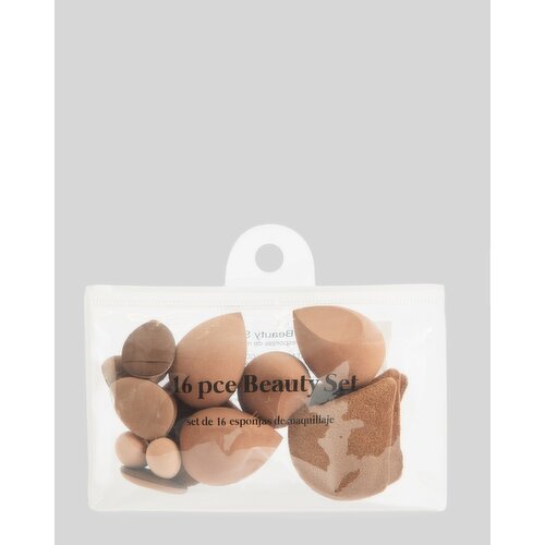 Beauty Sponge Set - 16 Pieces Chocolate 