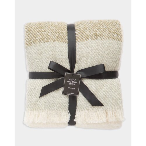 Waffle Two Tone Throw Green