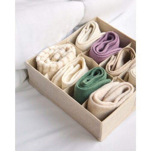 8 Grid Drawer Storage Organiser Natural