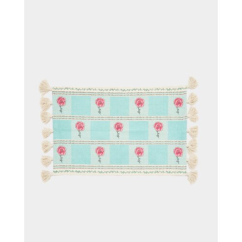 Carolyn Donnelly Eclectic Floral Bath Mat Light-Green