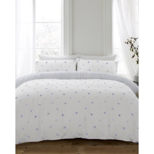 Brushed Cotton Ditsy Floral Duvet Set Blue King Size