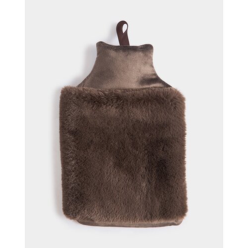 Luxury Faux Fur Hand Warmer Hot Water Bottle Brown