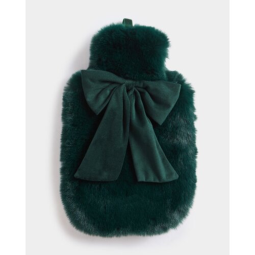 Luxury Bow Hot Water Bottle Dark-Green