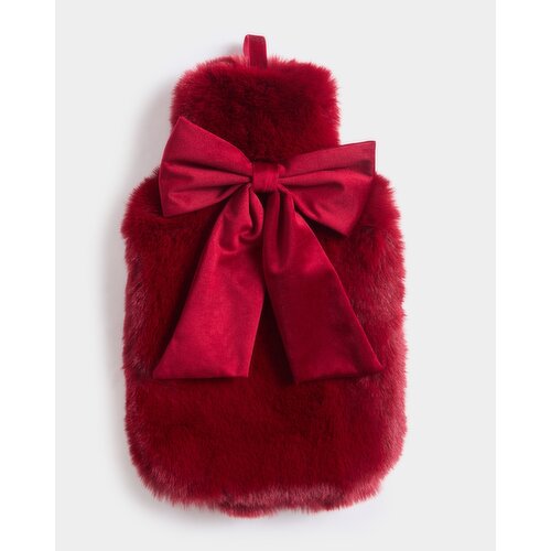 Luxury Bow Hot Water Bottle Red