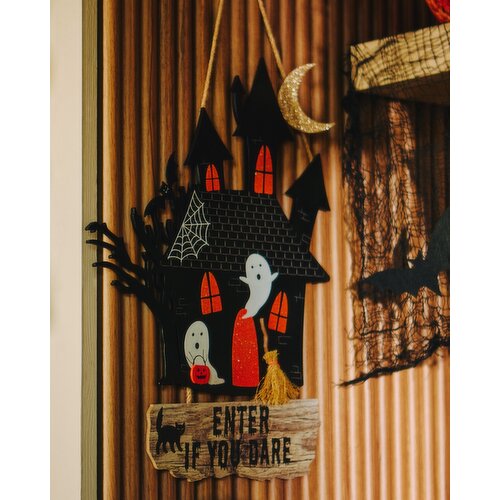 Haunted House Sign Black