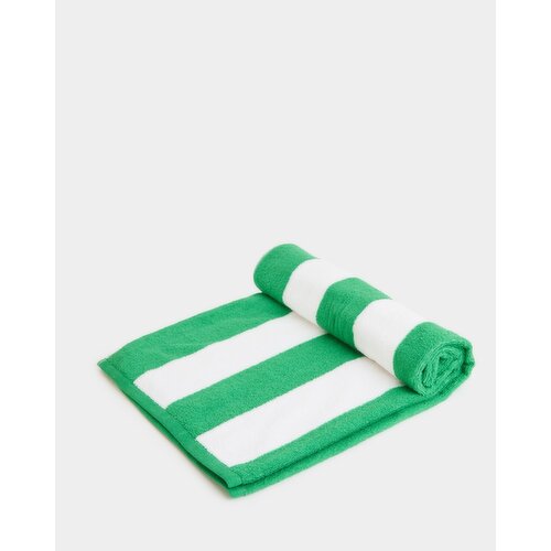 Yarn Dyed Stripe Beach Towel Green