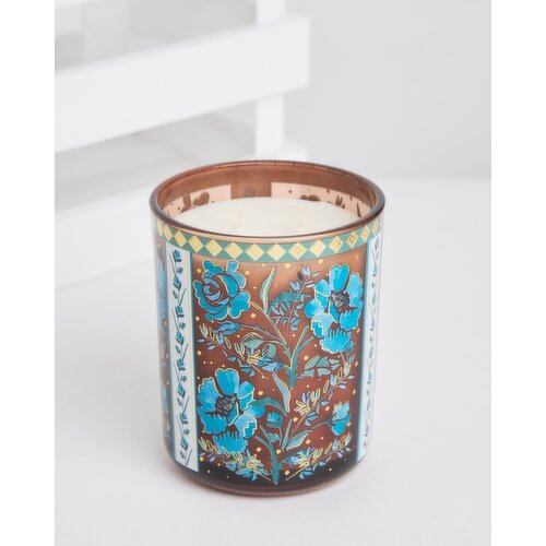 Carolyn Donnelly Eclectic Bergamot, Rose & Leather Large Decal Candle Dark-Pink