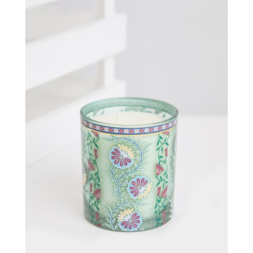 Carolyn Donnelly Eclectic Green Wood Decal Candle Green