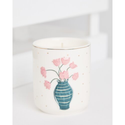 Carolyn Donnelly Eclectic Small Ceramic Candle Blue
