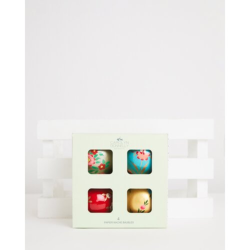 Carolyn Donnelly Eclectic Floral Bauble Set - Pack Of 4 Multi 