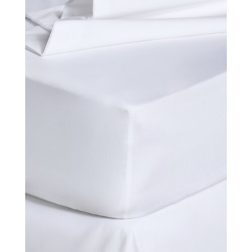 Luxury Percale Fitted Sheet 180 Thread Count - Double White Double