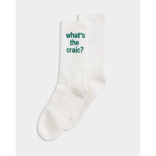 Women's Irish Slogan Long Tube Socks Cream 4-8