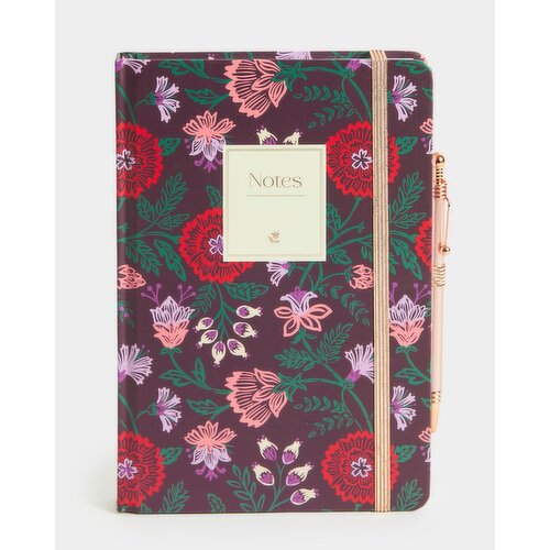 Notebook And Pen Floral