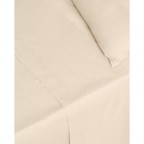 Non Iron Percale Flat Sheet 180 Thread Count Cream Single