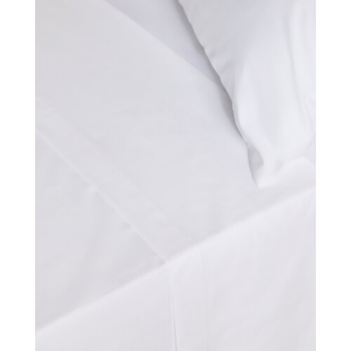 Non Iron Percale Flat Sheet 180 Thread Count White Single