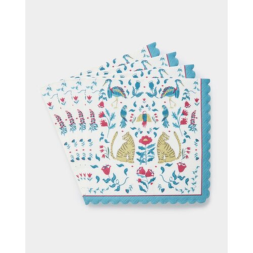 Carolyn Donnelly Eclectic Scalloped Paper Napkins - Pack Of 20 Green