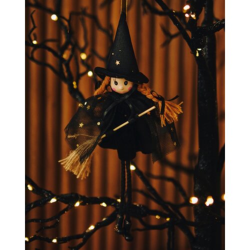 Witch Hanging Decoration Black