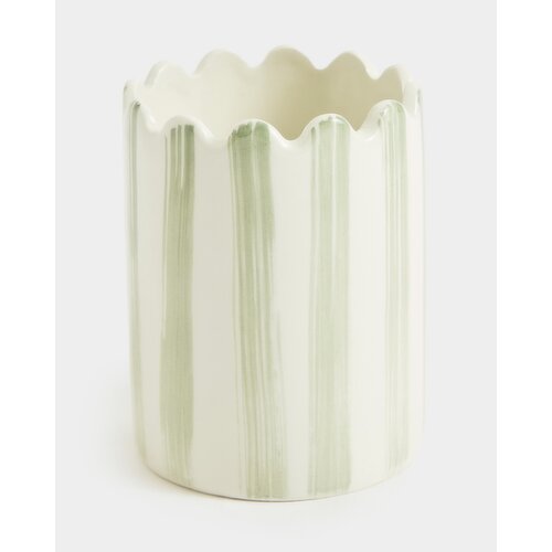 Scallop Tumbler Green-Stripe