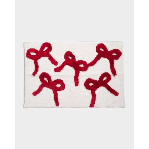 Christmas Bow Bath Mat Cream
