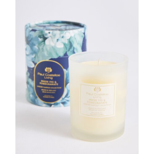 Paul Costelloe Living Round Boxed Fresh Fig & Pomegranate Candle Navy 