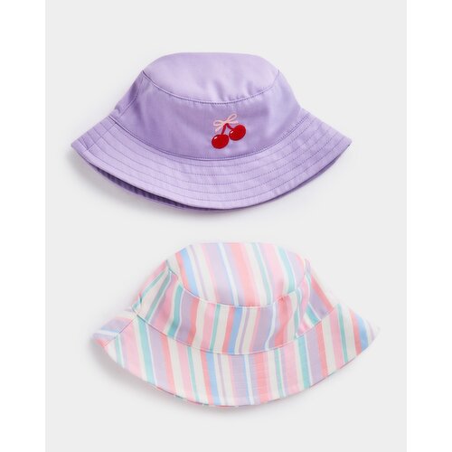 Bucket Hat - Pack Of 2  Lilac 6-12 Mths