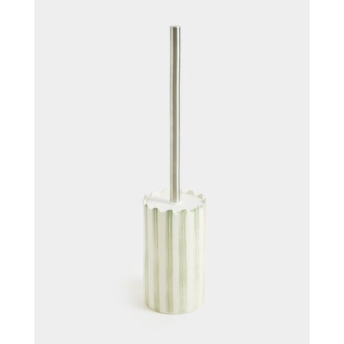 Scallop Toilet Brush Holder Green-Stripe 