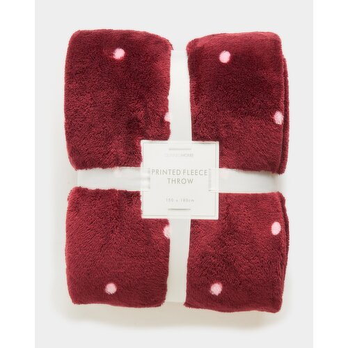 Printed Fleece Throw Berry 