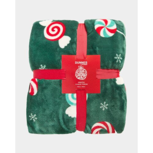 Candy Print Throw Green
