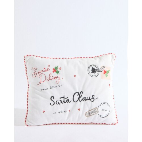 Letter To Santa Cushion White 