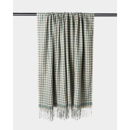 Gingham Throw Green
