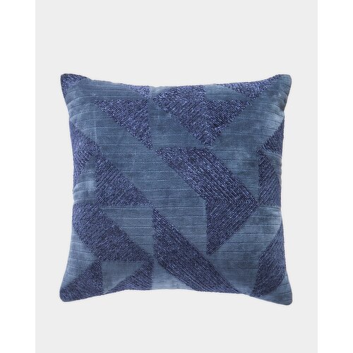 Padded Jacquard Cushion Navy 45cm X 45cm