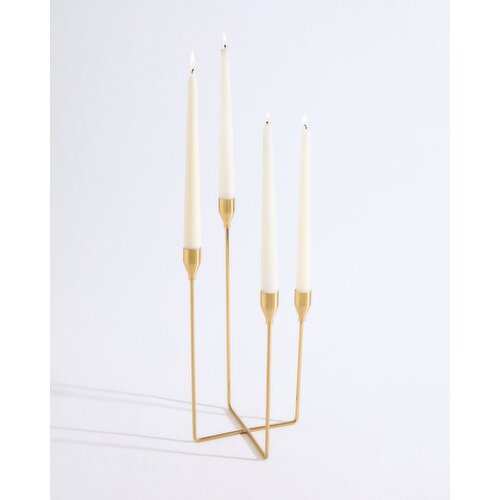 Tiered Dinner Candle Holder Gold