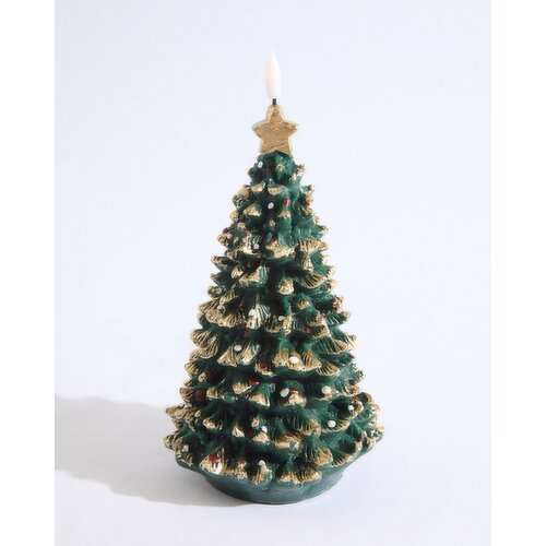 Flameless Christmas Tree Candle Green