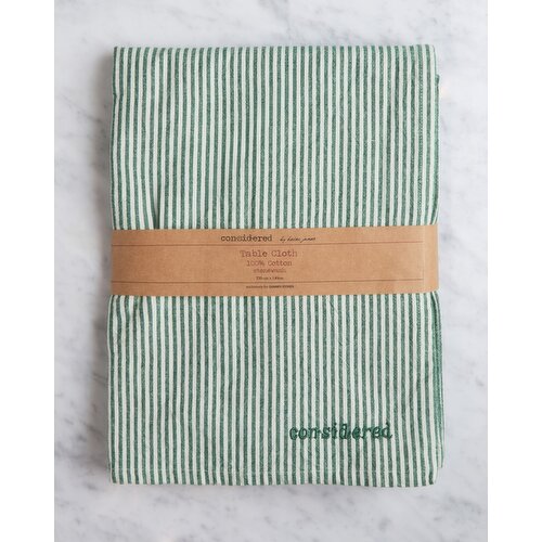Helen James Considered Stripe Tablecloth Green