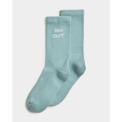 Women's Irish Slogan Long Tube Socks Sage 4-8