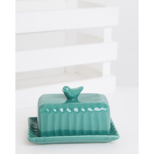 Carolyn Donnelly Eclectic Small Bird Butter Dish Green
