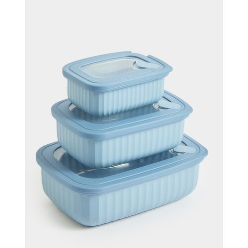 Food Storage Box - Pack Of 3 Blue
