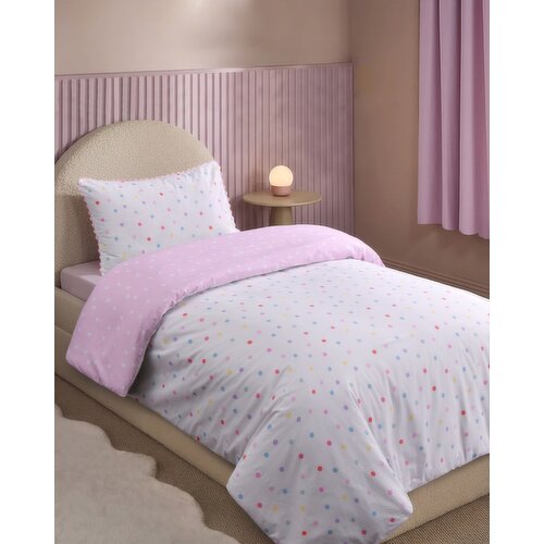 Polka Dot Cotton Duvet Set Multi Single