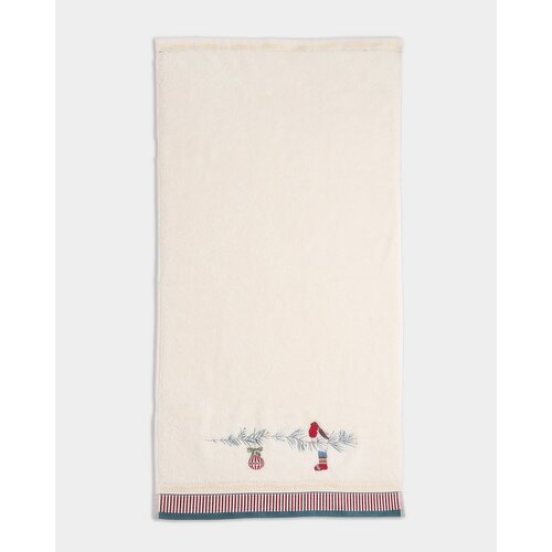 Carolyn Donnelly Eclectic Embroidered Robin Hand Towel Red Hand