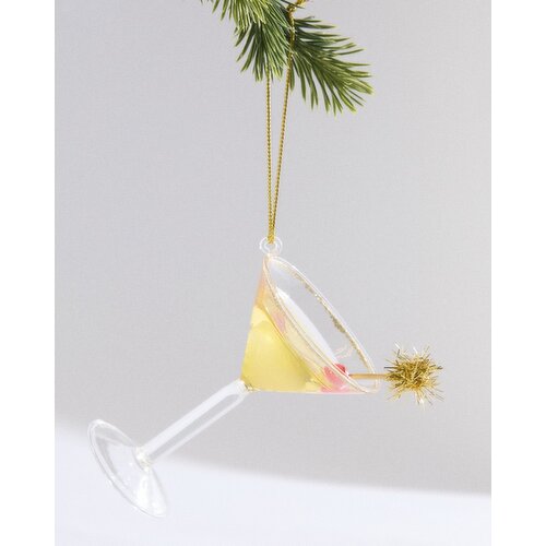 Cocktail Glass Hanging Decoration Clear