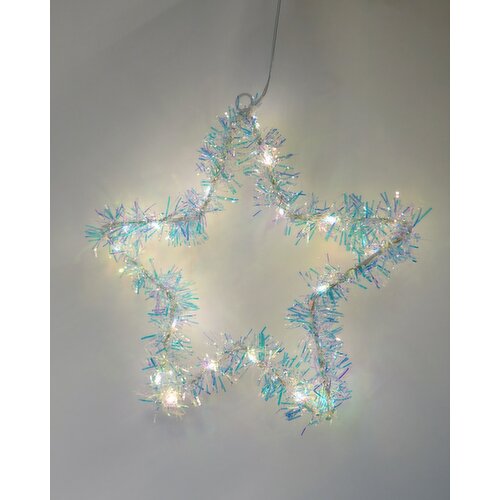 LED Tinsel Star Warmwhite