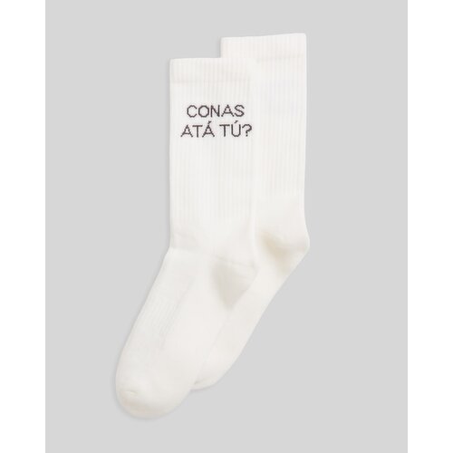 Women's Irish Slogan Long Tube Socks Ivory 4-8