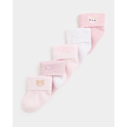 Nursery Tot Socks - Pack Of 5 Baby-Pink Newborn